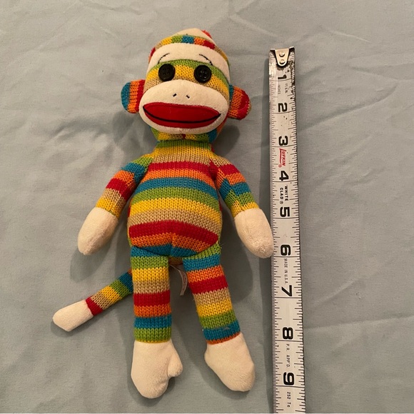 Ty Beanie Baby SOCKS the Sock Monkey 2012 Colorful Striped Knit - Picture 7 of 10